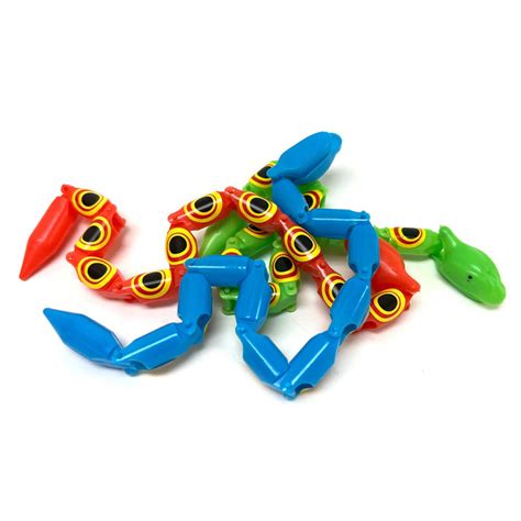 Set Of 12 Wiggle Snake Toys Jointed Plastic Snakes Wiggly Birthday Par