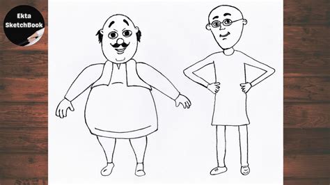 How To Draw Motu Patlu Cartoon Motu Patlu Drawing Step By Step