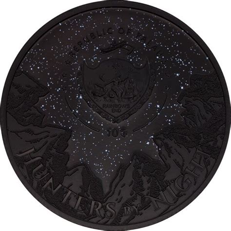 Python Hunters by Night 2 oz Obsidian Black Proof Silver Coin 10$ Palau ...