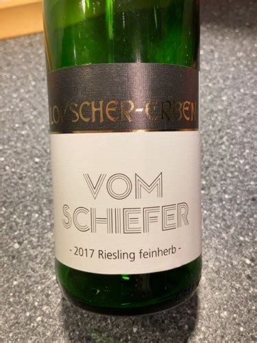 Loescher Erben Vom Schiefer Riesling Feinherb Vivino US