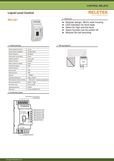 RD LS1 Liquid Water Level Control WLC Indicator RELETEK Gala