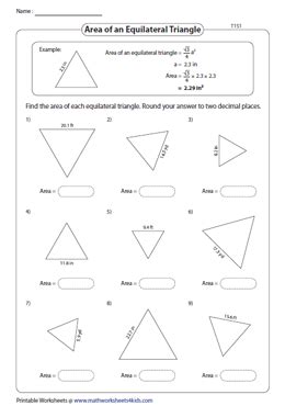 Area Of An Equilateral Triangle Worksheets Worksheets Library