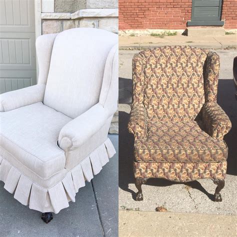 DIY Wingback Chair Reupholstery Before And After 2022