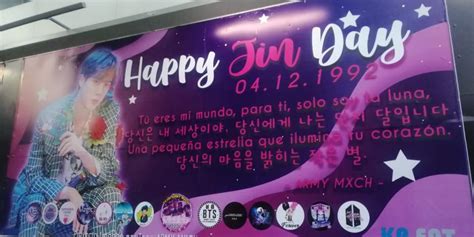 Army Celebra A Jin De Bts Con Banner Publicitario En La Cdmx