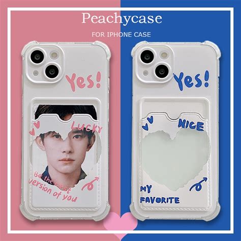 Shockproof Card Slot Heart Shaped Phone Case For Iphone 15 14 13 12 11