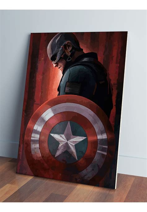 Cuadro Capitan America 502 4053 Mdf Memoestampados Memo Estampados