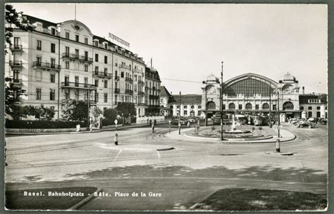 AK Sw Basel SBB BS Bahnhofplatz Belebt Tram 1950 Kaufen Auf Ricardo