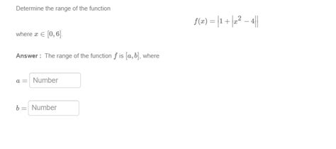 Solved Determine The Range Of The Function F X ∣1 ∣x2−4∣∣