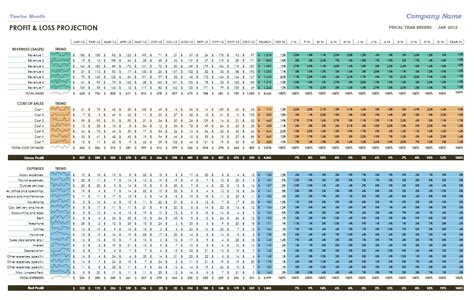 Profit and Loss Planner Template » EXCELTEMPLATES.org