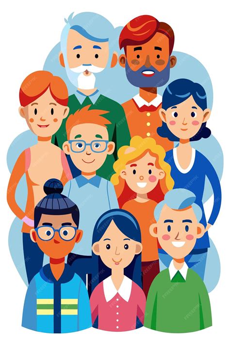 Premium Vector Flat Illustration Of A Diverse Group Of People Vector