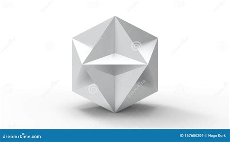 3d Rendering of a Polyhedron Model Isolated in a Studio Background ...