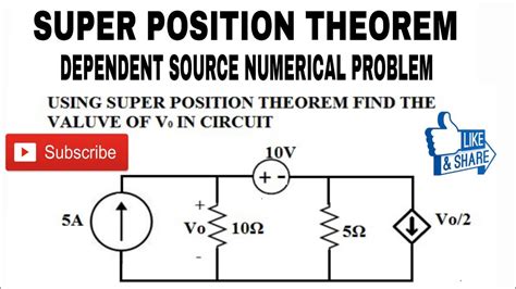 20 SUPER POSITION THEOREM FOR DEPENDENT SOURCES NUMERICAL PROBLEM BY