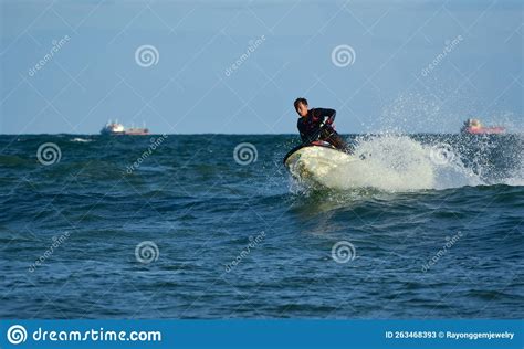 Jet Ski Extreme Water Sports at the Beach, Rayong, Thailand, Photographed August 9, 2020 ...