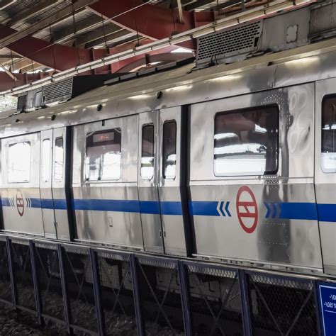 New Delhi, India, June 12 2024 - Delhi Metro train arriving at ...