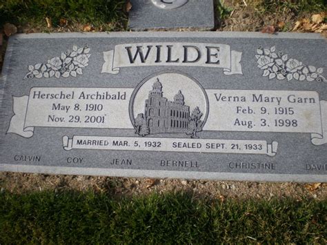 Herschel Archibald Wilde 1910 2001 Memorial Find A Grave