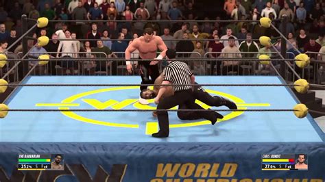 Wcw2k16 June Week 4 Wcw Saturday Night Match 1 Barbarian Vs Chris Benoit Youtube