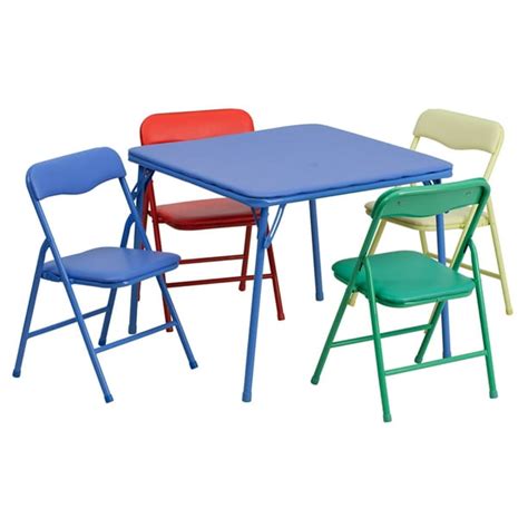 Kids Colorful 5 PC Folding Table and Chair Set Daycare Classroom ...