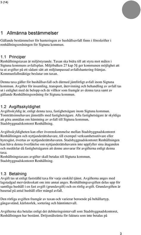 Renh Llningstaxa F R Sigtuna Kommun Pdf Gratis Nedladdning