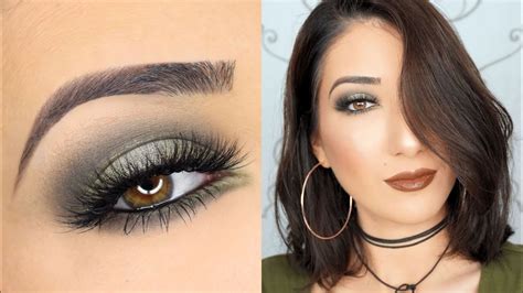 Olive Green Smokey Eye Makeup Tutorial Youtube