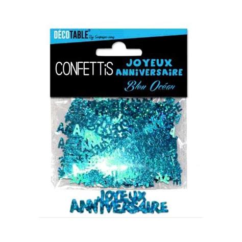 Confettis Table Joyeux Anniversaire Bleu Ocean Ouest Fetes