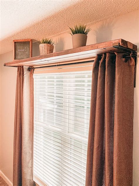 How To Make A Simple And Easy Diy Curtain Rod Shelf Combo