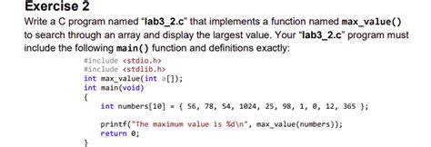 Solved Exercise 2 Write A C Program Named “lab32c That