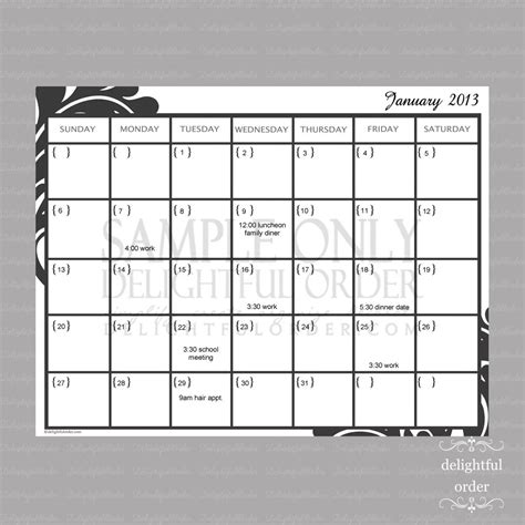 Printable Editable Monthly Calendar Printable Word Searches