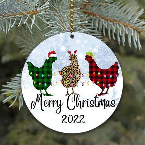 Personalized Chicken Christmas Ornament Chickens Ornament Ornament Ts For Chicken Lover