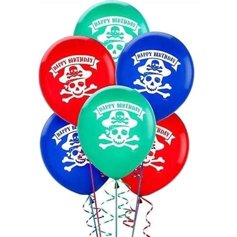 Pirate Party Latex Balloons 6ct