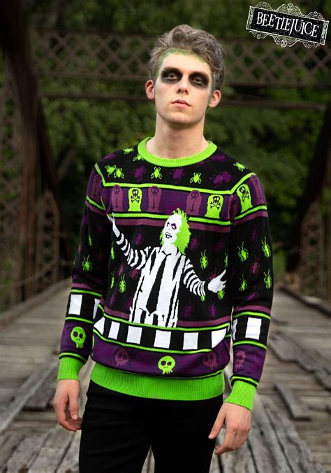 Beetlejuice It's Showtime! Ugly Halloween Sweater for Adults ...