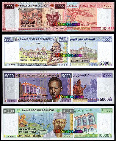 Djibouti banknotes - Djibouti paper money catalog and Disney currency ...