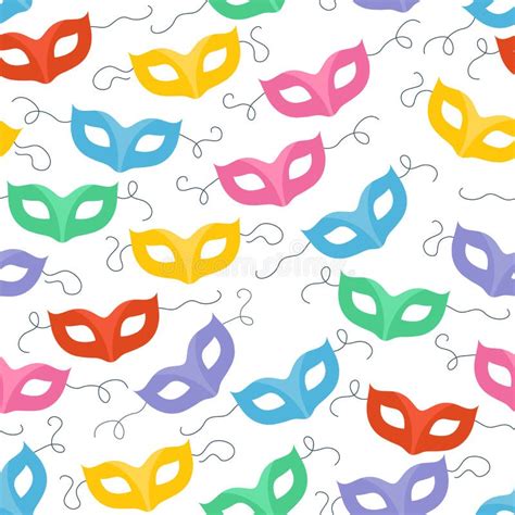 A Set Of Colorful Masquerade Masks Vector Isolated On A White