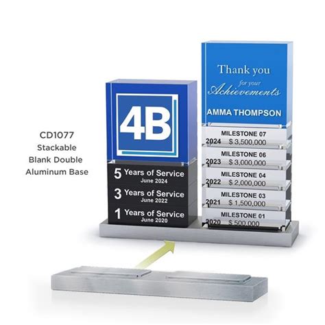 Stackable Aluminum Double Tower Base Milestone Awards Impact Promos