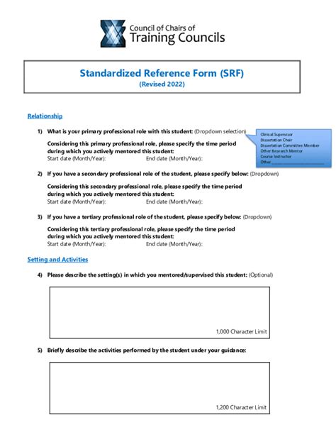 Fillable Online Standardized Reference Form SRF Fax Email Print