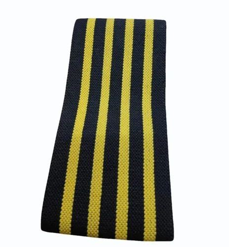 Yellow And Black Striped Polyester Elastic Tape, For Garment, Thickness ...