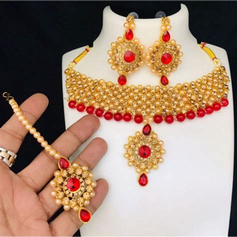 A05 Indian Choker Set Necklace Ready Stock Shopee Malaysia