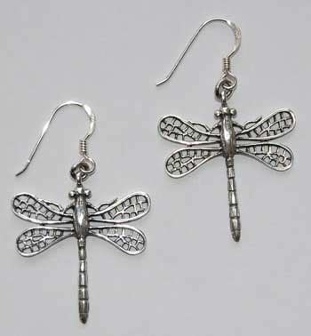 Dragonfly Earrings Silver Semaki Bird Ltd