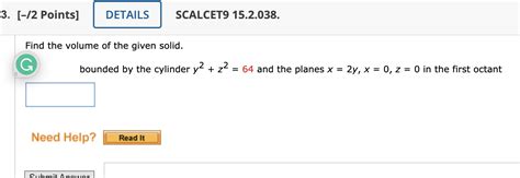 Solved Find The Volume Of The Given Solid Bounded By The Chegg