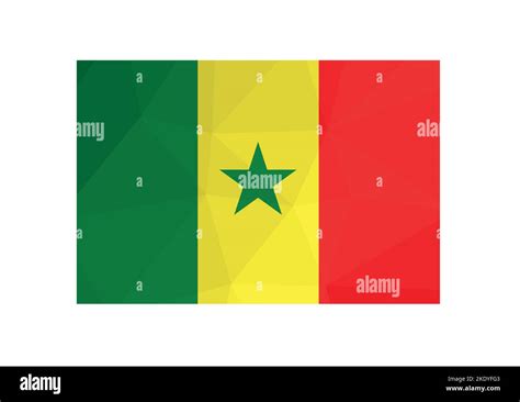 vector illustration official symbol  senegal national flag