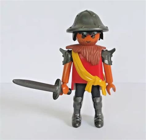 Playmobil M Di Val Figurine Chevalier Soldat Guerrier P E Rouge