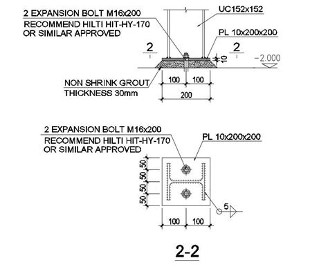 Bolt Detail Drawing Specified In This Autocad File Download This 2d Images