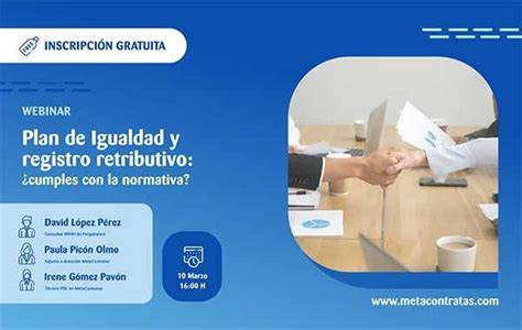 El Plan De Igualdad En La Empresa Y Registro Retributivo Webinar