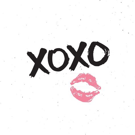 Xoxo Brush Lettering Sign Grunge Calligraphic Hugs And Kisses Phrase