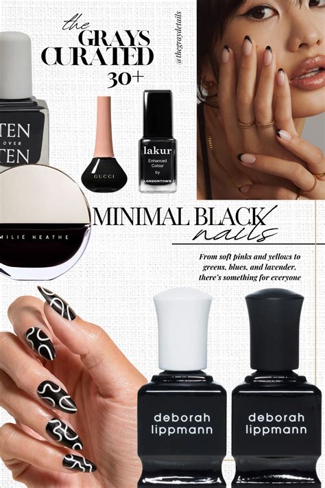 30 Minimal Black Nail Designs The Gray Details