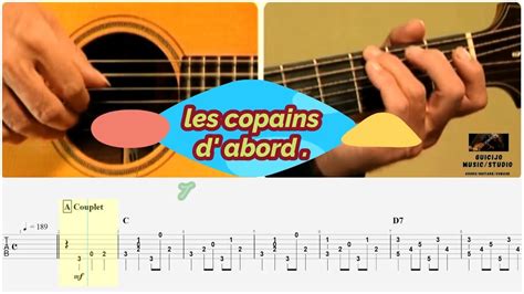 Les Copains D Abord Guitar Tabs Cover Georges Brassens Youtube