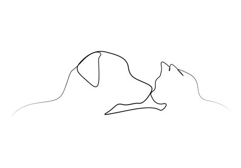 Cat And Dog Line Art Vector Art, Icons, and Graphics for Free Download