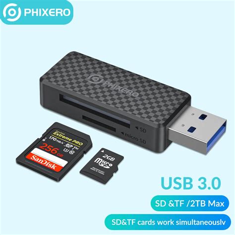 Phixero Card Reader Usb To Sd Micro Sd Tf Memory Card Adapter For