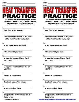 Heat Transfer Practice Worksheet By Science Teacher Resources TPT