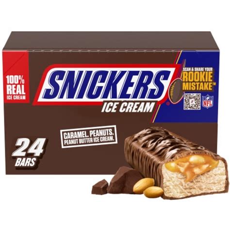 Snickers Peanut Butter Milk Chocolate Ice Cream Bars, 24 ct / 2 fl oz ...