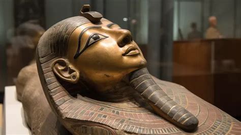 An Ancient Egyptian Mummy In A Museum Background, Egyptian Museum In Cairo, The Capital Of Egypt ...